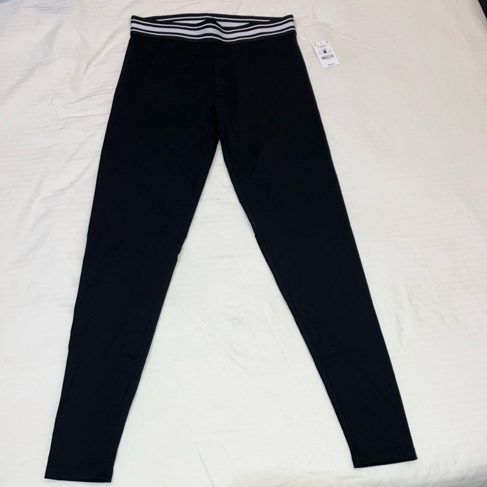 NWT Ardene Black Leggings with Striped Waistband